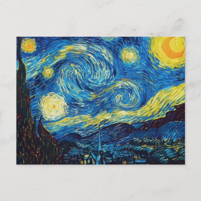 Van Gogh Starry Night Postcard Postkarte (Vorderseite)