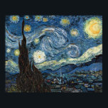 Van Gogh Starry Night Poster<br><div class="desc">Meisterwerk der Vincent Van Gogh Starry Night, Vintage Kunstwerke zu modernen Produkten aus Zazilicious</div>
