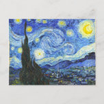 VAN GOGH Starry Night Postkarte<br><div class="desc">"van gogh vincent",  Sternennacht,  "berühmtes Gemälde",  Vintag,  Sterne,  Himmel,  "Fine Art",  blau</div>