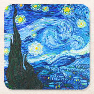 Van Gogh Starry Night Rechteckiger Pappuntersetzer
