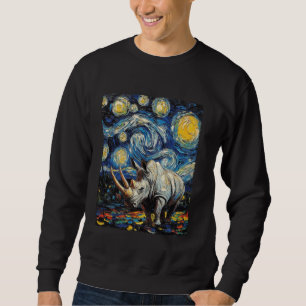 Van Gogh Starry Night Rhinoceros Sweatshirt