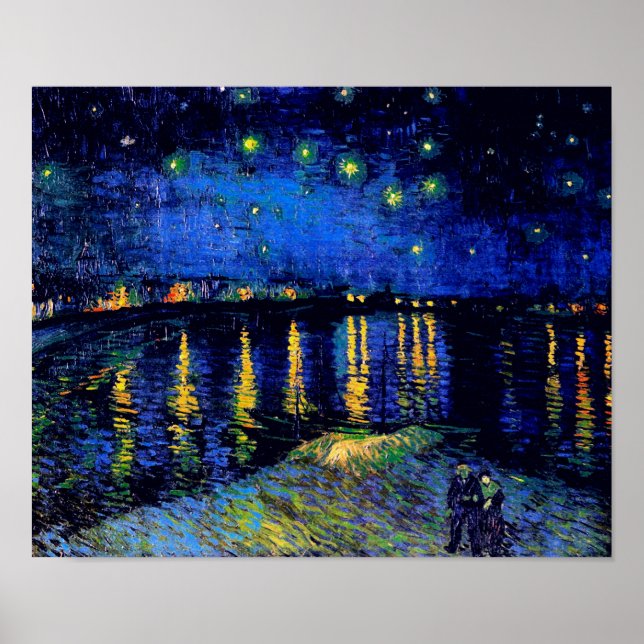 Van Gogh Starry Night Rhone (F474) Fine Art Poster (Vorne)
