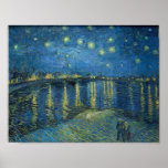 Van Gogh Starry Night Rhone Painting Poster<br><div class="desc">Vincent Van Gogh (30. März 1853 - 29. Juli 1890) war ein einflussreicher niederländischer postimpressionistischer Maler. Dieses Gemälde ist die Sternennacht über der Rhone.</div>