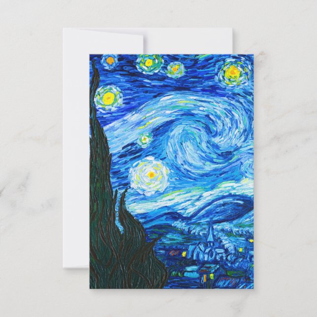 Van Gogh Starry Night RSVP Karte (Vorderseite)