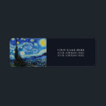 VAN GOGH "STARRY NIGHT" RÜCKKEHR-ADRESSE-ETIKETT<br><div class="desc">VAN GOGH "STARRY NIGHT" RÜCKSENDEADRESSEN-AUFKLEBER</div>