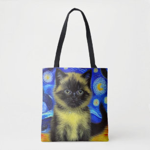 Van Gogh Starry Night Siamese Cat