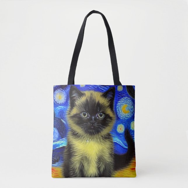 Van Gogh Starry Night Siamese Cat (Vorderseite)