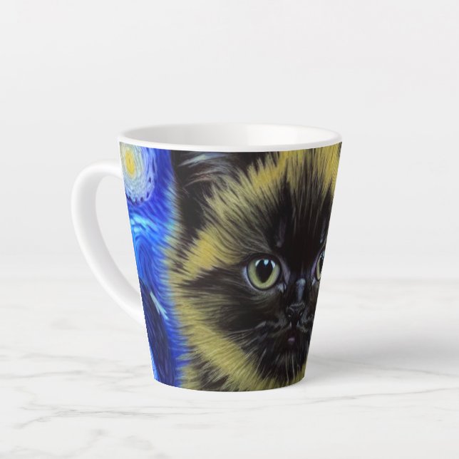 Van Gogh Starry Night Siamese Cat Milchtasse (Linke Ecke)