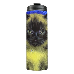 Van Gogh Starry Night Siamese Cat Thermosbecher