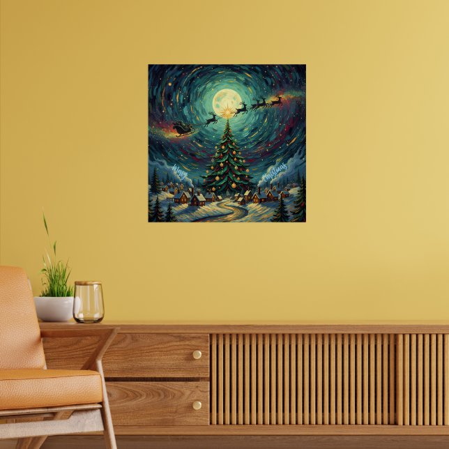 Van Gogh 'Starry Night' Square Giclée - 24x24  Poster (Wohnzimmer 2)