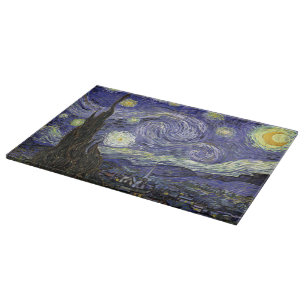 Van Gogh Starry Night Tempered Glass Cutting Board Schneidebrett