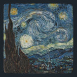 Van Gogh Starry Night Töpfeuntersetzer<br><div class="desc">Vincent Van Gogh berühmte Malerei Sternennacht</div>