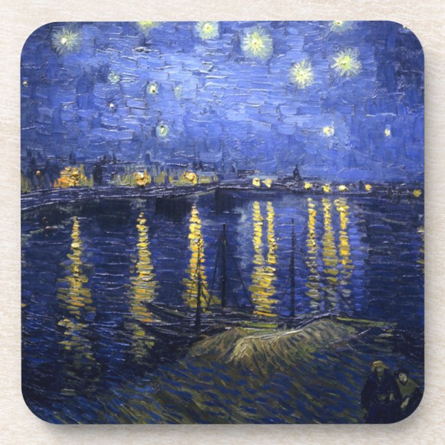 Van Gogh: Starry Night über der Rhone Getränkeuntersetzer (Vorderseite)