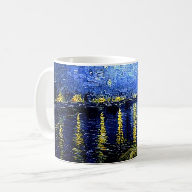 Van Gogh - Starry Night über der Rhone Kaffeetasse (Vorderseite Links)
