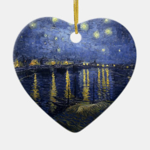 Van Gogh Starry Night über der Rhone Keramikornament