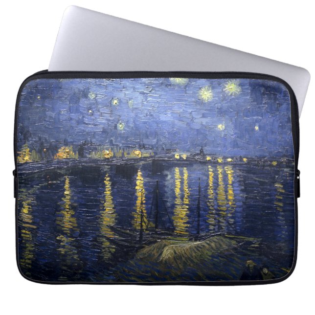 Van Gogh Starry Night über der Rhone Laptopschutzhülle (Vorderseite)
