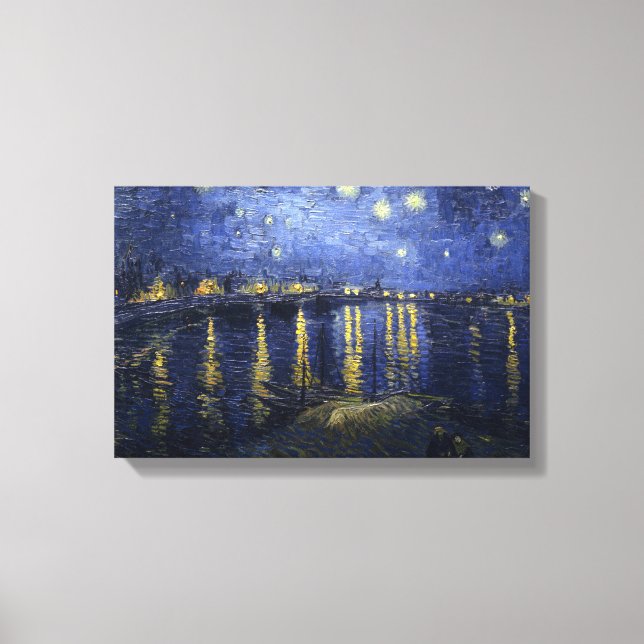 Van Gogh Starry Night über der Rhone Leinwanddruck (Vorderseite)