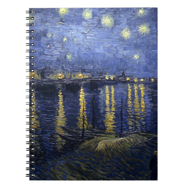 Van Gogh Starry Night über der Rhone Notizblock (Vorderseite)