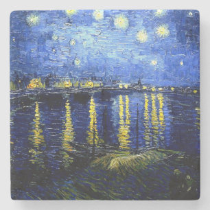 Van Gogh - Starry Night über der Rhone Steinuntersetzer