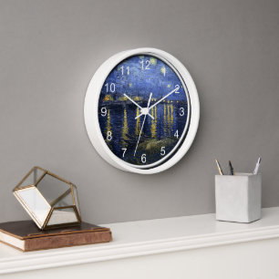 Van Gogh - Starry Night über der Rhone Uhr