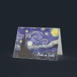 Van Gogh Starry Night, Vintage Weihnachten<br><div class="desc">Einfach Weihnachts-Karte anpassen, fügen Sie einfach Ihre eigene spezielle Nachricht! Starry Night by Vincent van Gogh ist ein Vintages, kunstvolles Post-Impressionismus Landschaft Stadtbild mit Blick auf Saint Remy, Frankreich aus van Gogh Asyl. Der Nachthimmel wirbelt mit Wolken und leuchtendem Halbmond und strahlenden Sternen über dem malerischen Dorf. Starry Night ist...</div>