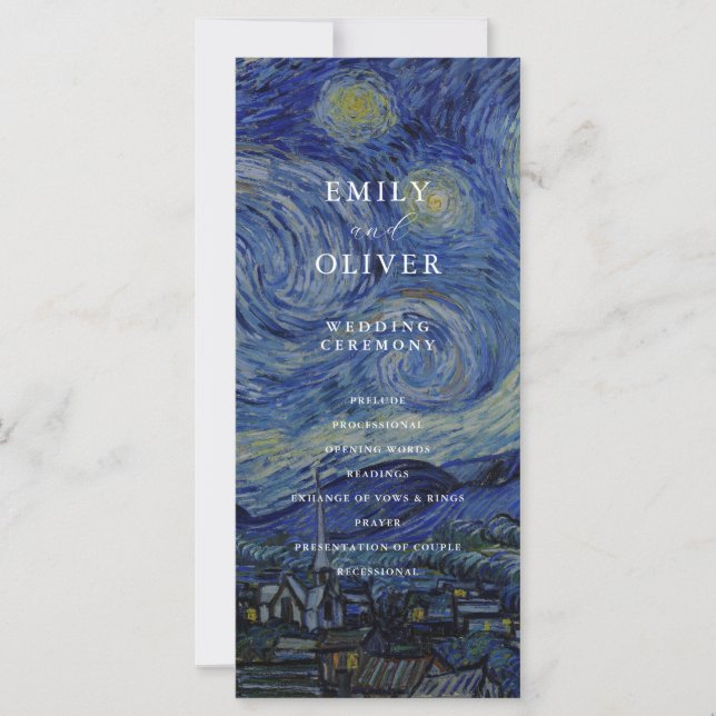 Van Gogh Starry Night Wedding Program (Vorderseite)