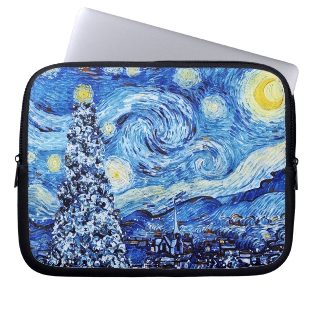 Van Gogh - Starry Night - Weihnachten Laptopschutzhülle (Vorderseite)