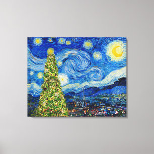Van Gogh Starry Night - Weihnachtsbaum Leinwanddruck