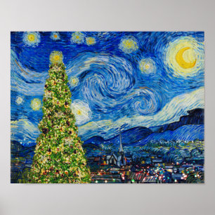 Van Gogh Starry Night - Weihnachtsbaum Poster