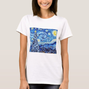 Van Gogh Starry Night - White Christmas T - Shirt