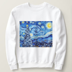 Van Gogh Starry Night - White Christmas Tree Sweatshirt