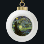 Van Gogh: Sternenklare Nacht Keramik Kugel-Ornament<br><div class="desc">Eine schöne klassische Keramikballverzierung,  die eine starry Nacht,  gemalt vom niederländischen Maler Vincent Willem Van Gogh kennzeichnet.</div>