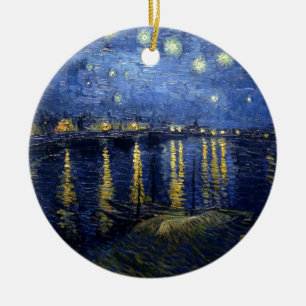Van Gogh: Sternenklare Nacht über der Rhône Keramik Ornament
