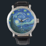 Van Gogh Sternennacht Armbanduhr<br><div class="desc">Van Goghs berühmtes Gemälde "The Starry Night". In den 1880er Jahren, als er während seines bleibe am Asyl von Saint Remy bemalt wurde, stellte van Gogh die sanften Hügel und Zypressen dar, die er aus seinem Fenster sah. Digitale Verstärkung durch PixDezines. Copyright © 2008-2016 PixDezines.com™ und PixDezines™ auf zazzle.com. Alle...</div>