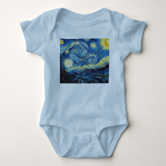 Van Gogh Sternennacht Collage Baby Shower Vintage Strampler