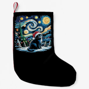 Van Gogh Sternennacht Festive Weihnachten Schwarze Kleiner Weihnachtsstrumpf