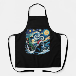 Van Gogh Sternennacht Festive Weihnachten schwarze Schürze