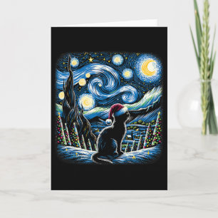 Van Gogh Sternennacht Festives Weihnachten Schwarz Karte