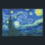 Van-Gogh-Sternennacht Geschirrtuch<br><div class="desc">Van Goghs berühmtes Gemälde "Die Sternennacht". Während seines  am Asyl von Saint Remy in den 1880er Jahren malte van Gogh die sanften Hügel und Zypressenbäume,  die er aus seinem Fenster sah.  Digitale Verstärkung durch PixDezines.Copyright © 2008-2016 PixDezines.com™ und PixDezines™ auf zazzle.com. Alle Rechte vorbehalten.</div>