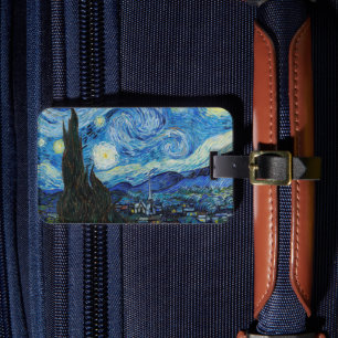 Van Gogh Sternennacht. Impressionismus Vintage-Kun Gepäckanhänger