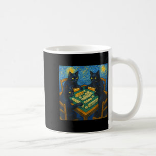 Van Gogh Sternennacht Katze spielt Mahjong chinesi Kaffeetasse