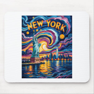 Van Gogh Sternennacht Kunst New York Liberty Skyli Mousepad