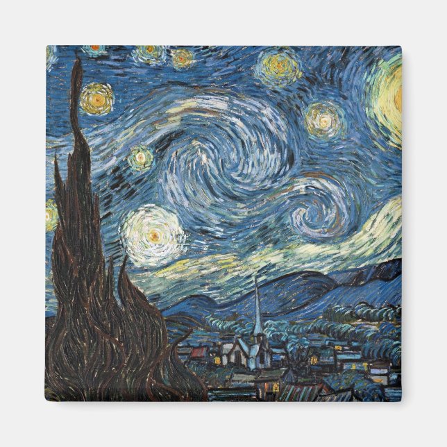 Van Gogh Sternennacht Magnet (Vorne)