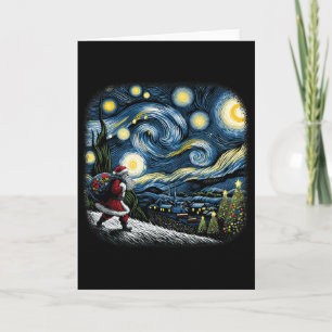 Van Gogh Sternennacht Santa Weihnachten Winter Sch Karte
