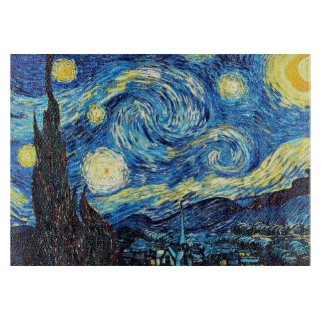Van Gogh - Sternennacht Schneidebrett (Vorderseite)