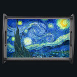 Van Gogh/Sternennacht Tablett<br><div class="desc">Van Goghs berühmtes Gemälde "Die Sternennacht". Während seines  am Asyl von Saint Remy in den 1880er Jahren malte van Gogh die sanften Hügel und Zypressenbäume,  die er aus seinem Fenster sah.  Digitale Verstärkung durch PixDezines.Copyright © 2008-2016 PixDezines.com™ und PixDezines™ auf zazzle.com. Alle Rechte vorbehalten.</div>