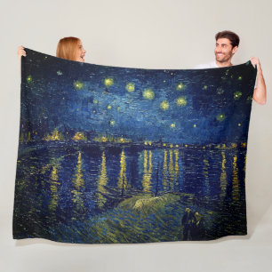 Van Gogh Sternennacht über der Rhone Fleecedecke
