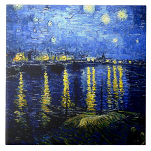 Van Gogh - Sternennacht über der Rhone Fliese