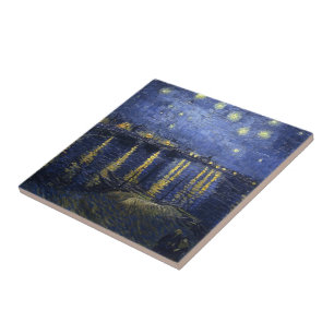 Van Gogh Sternennacht über der Rhone Fliese