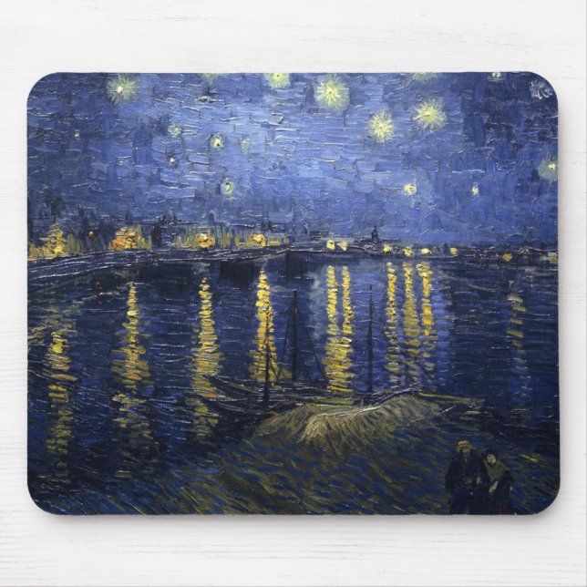Van Gogh Sternennacht über der Rhone Mousepad (Vorne)